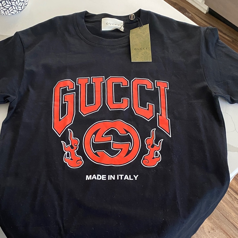 Gucci Black and Red Graphic Tee